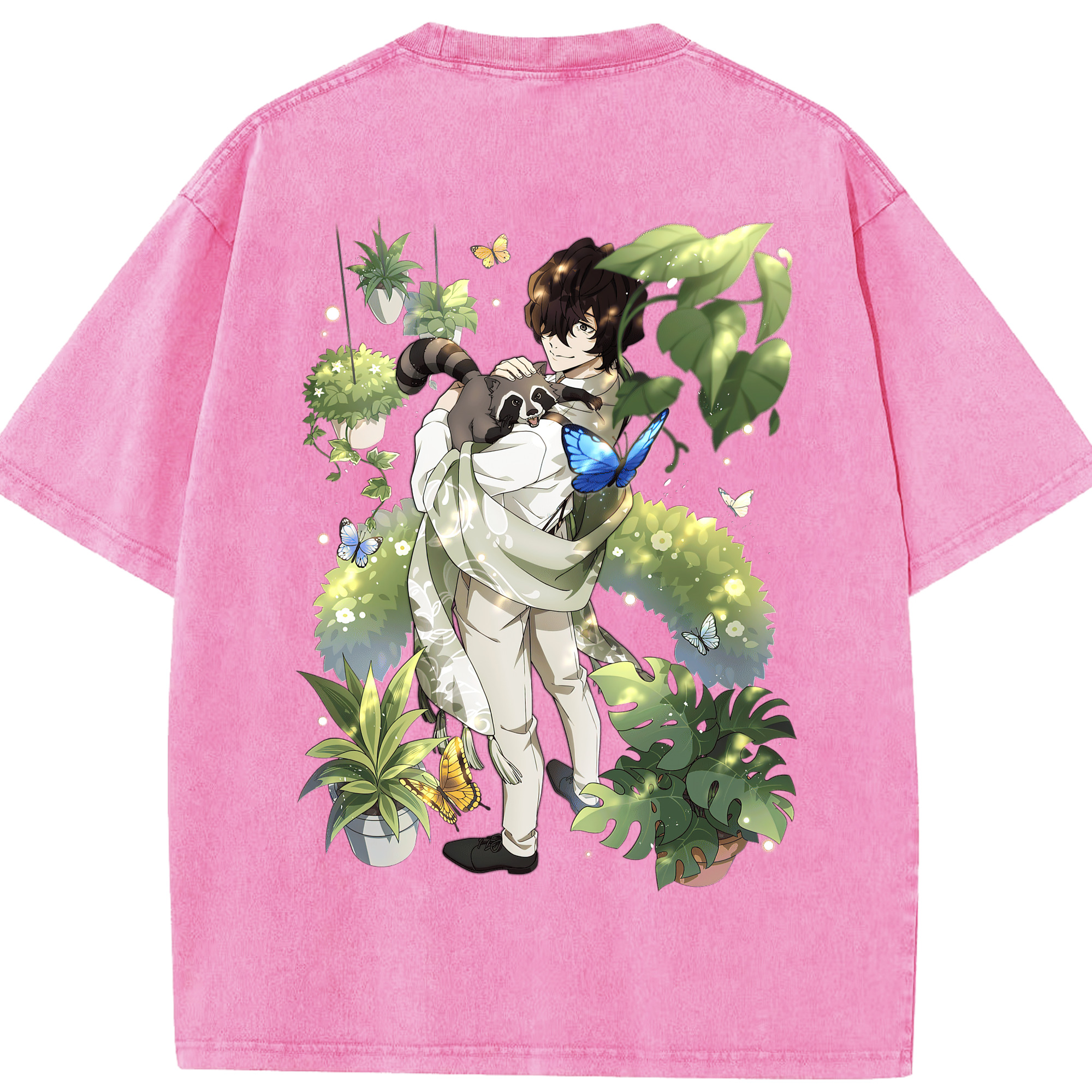 （画像用） 文豪ストレイドッグス Bungo Stray Dogs 綿100% ヴィンテージ風 半袖Tシャツ（背面プリント）